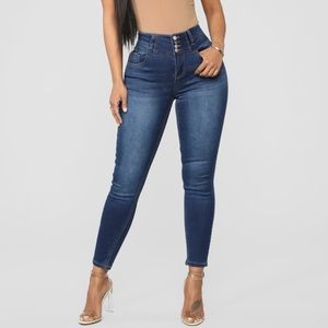 Right By Your Side High Rise Jeans - Dark Denim